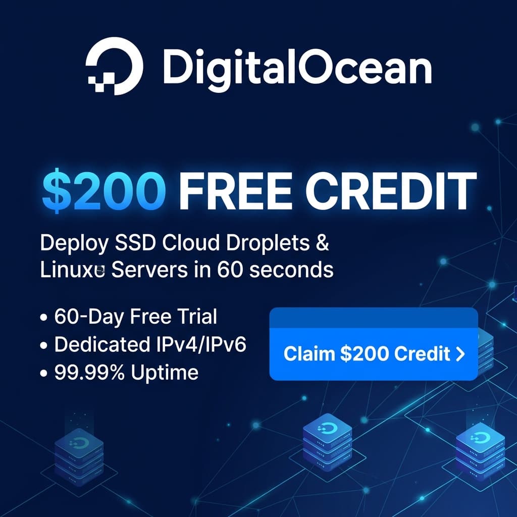 DigitalOcean $200 Free Cloud Credit