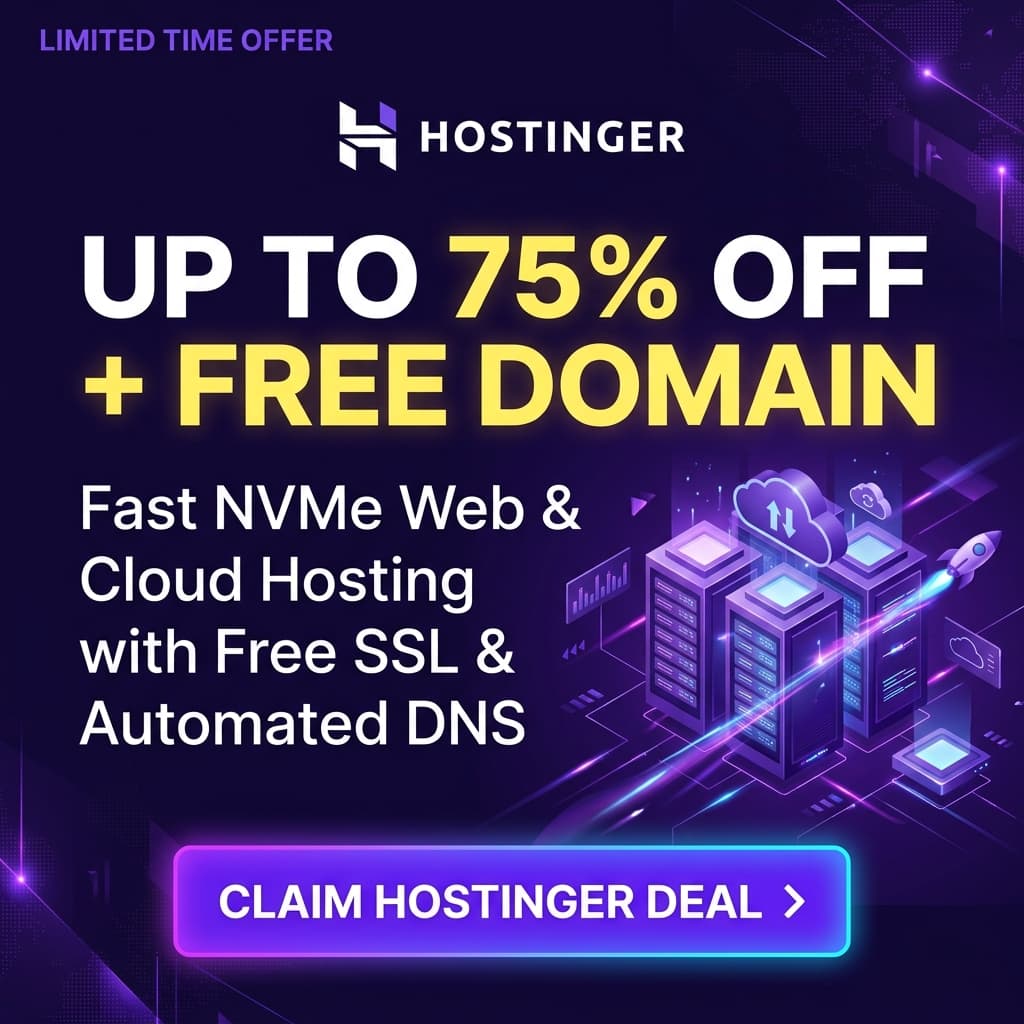 Hostinger Up to 75% Off & Free Domain